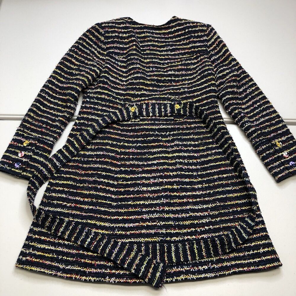 Cabi 5660 Headline Topper Button Front Coat in Multi Stripe Tweed Size 8 - Picture 10 of 11